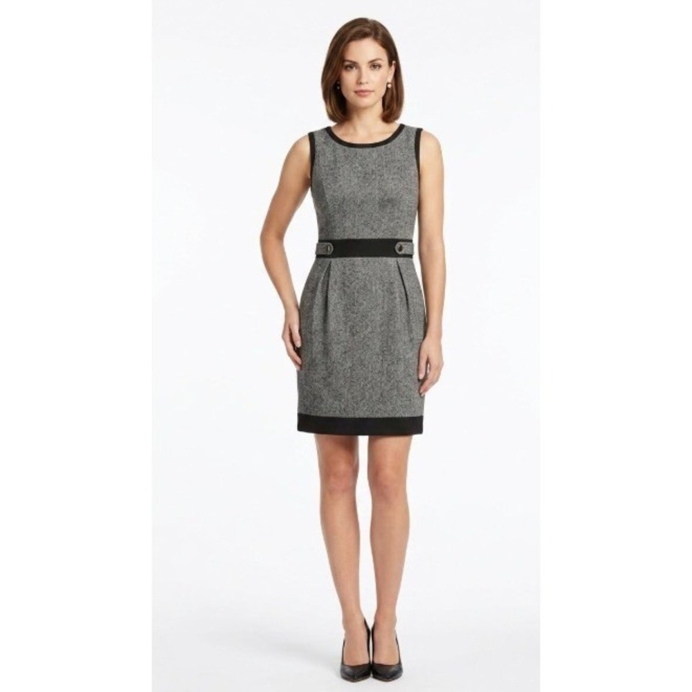 Luisa Spagnoli | Grey Confetti Wool Blend Sleeveless Sheath Dress | Size 42 (6)